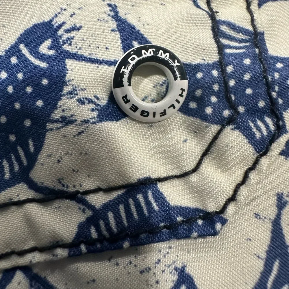 Tommy Hilfiger Blue & White Koi Patterned Swim Trunks